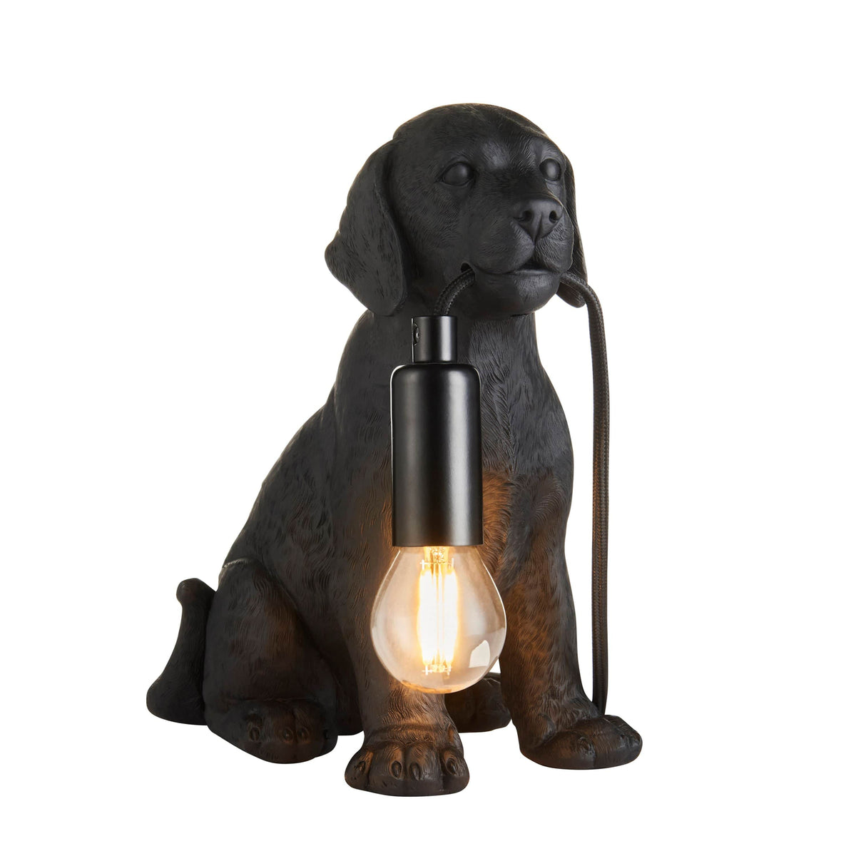 Labrador Puppy Table Lamp Black.