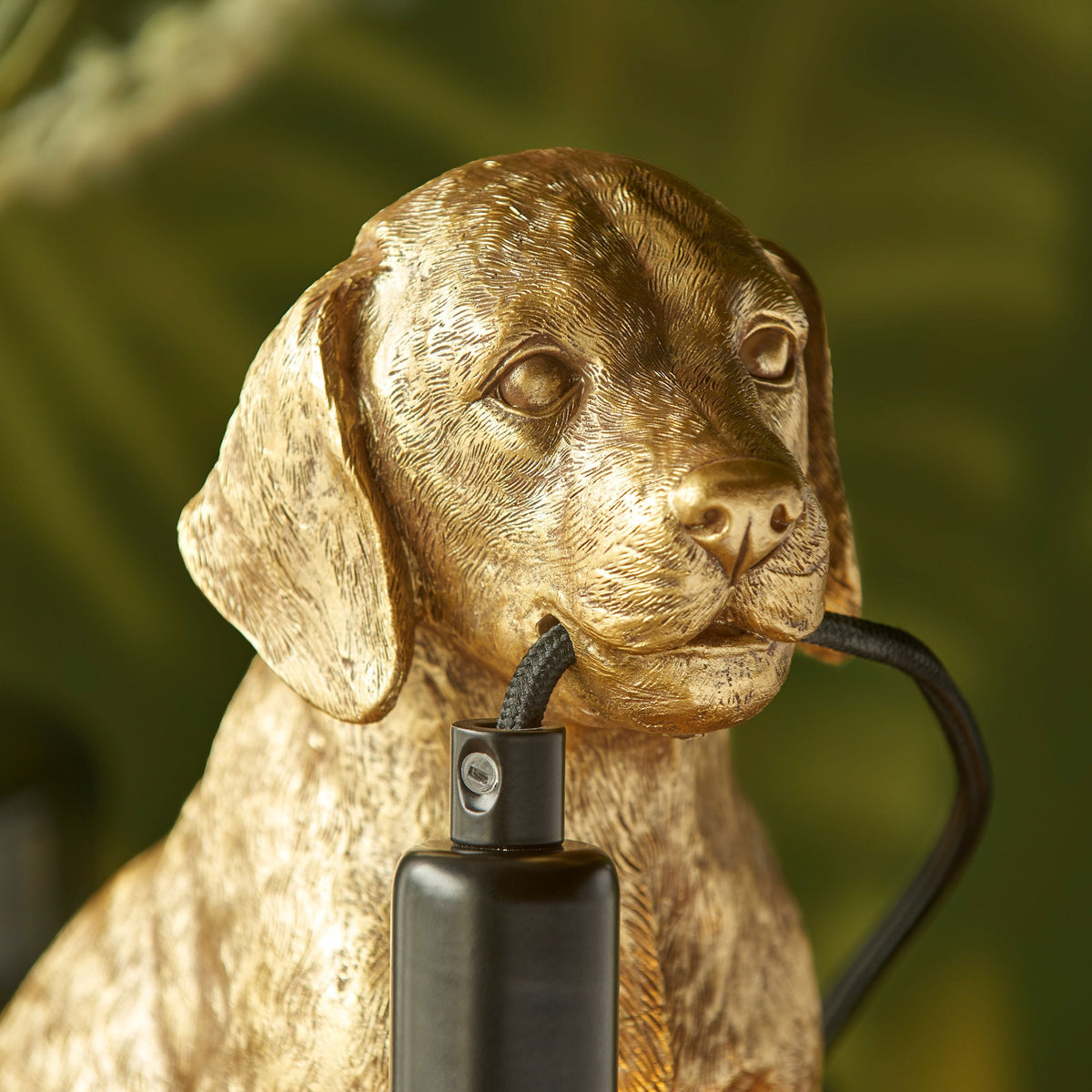 Labrador Puppy Table Lamp Vintage Gold.
