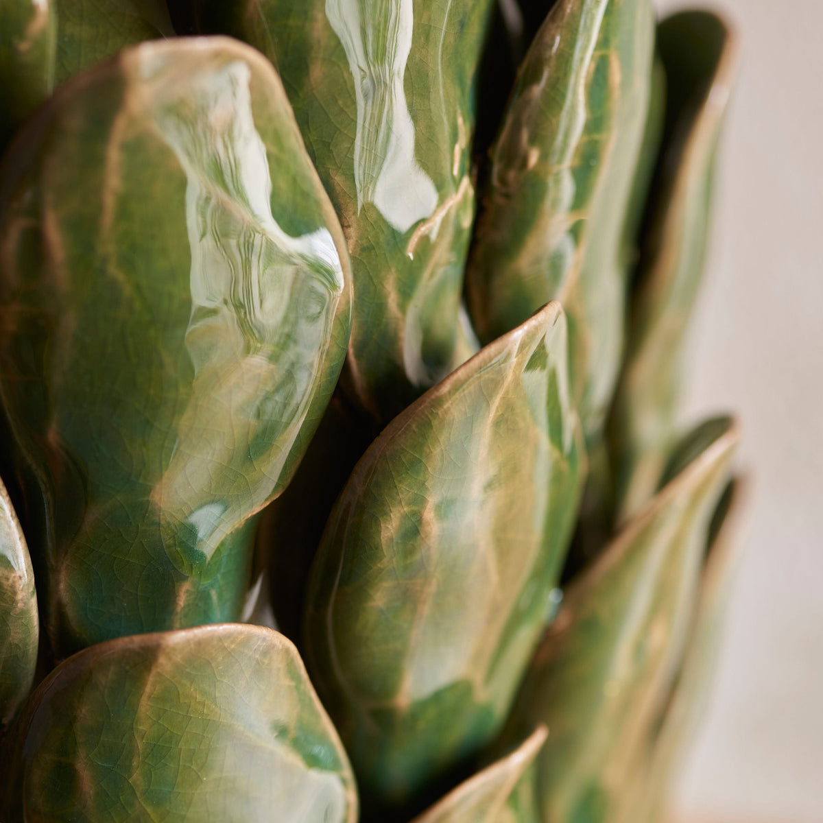 Bodhi Lighting Layered Leaf Table Lamp Base Dark Olive Glaze House of Isabella UK