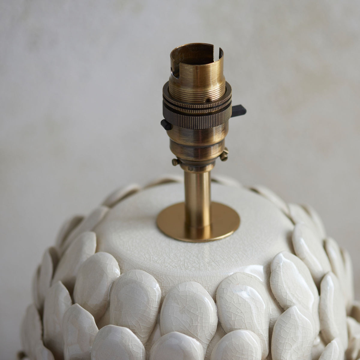 Layered Leaf Table Lamp Base Ivory Crackle Small.