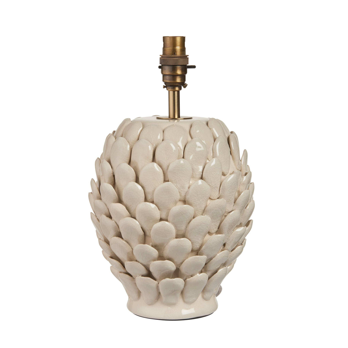 Layered Leaf Table Lamp Base Ivory Crackle Small.