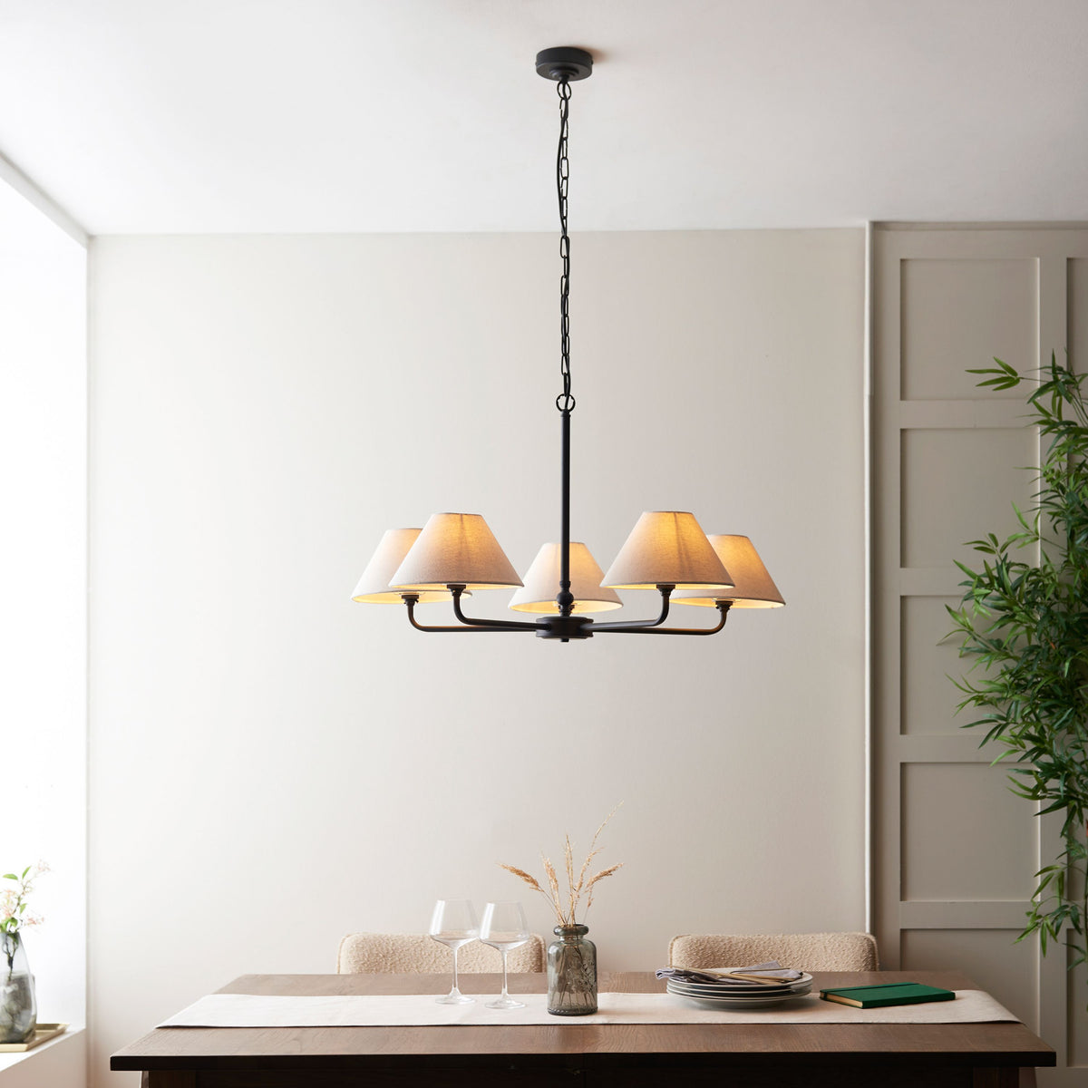 Bodhi Lighting Lille 5 Pendant Light Matt Black House of Isabella UK