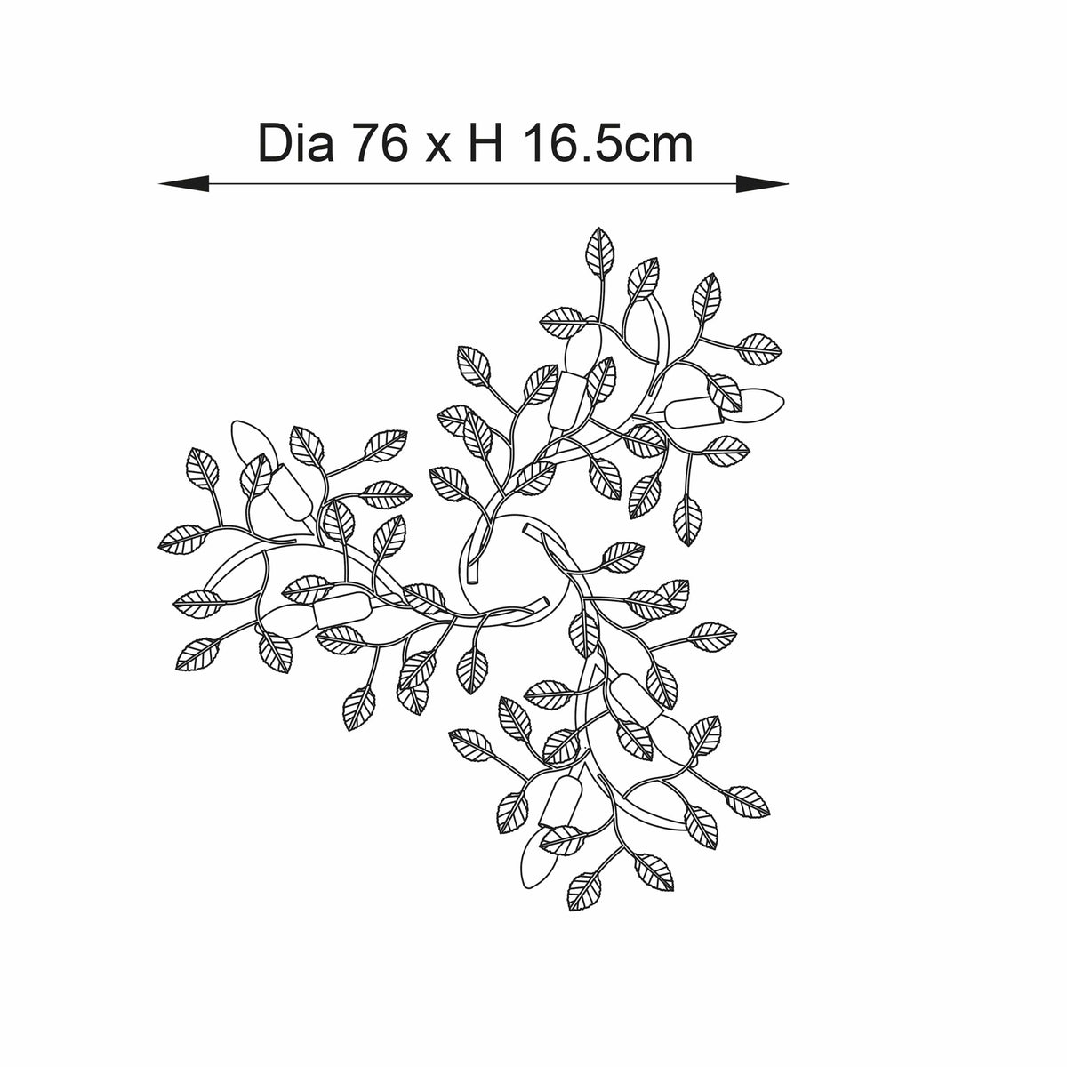 Linetter 6 Ceiling Light Gold Leaf.