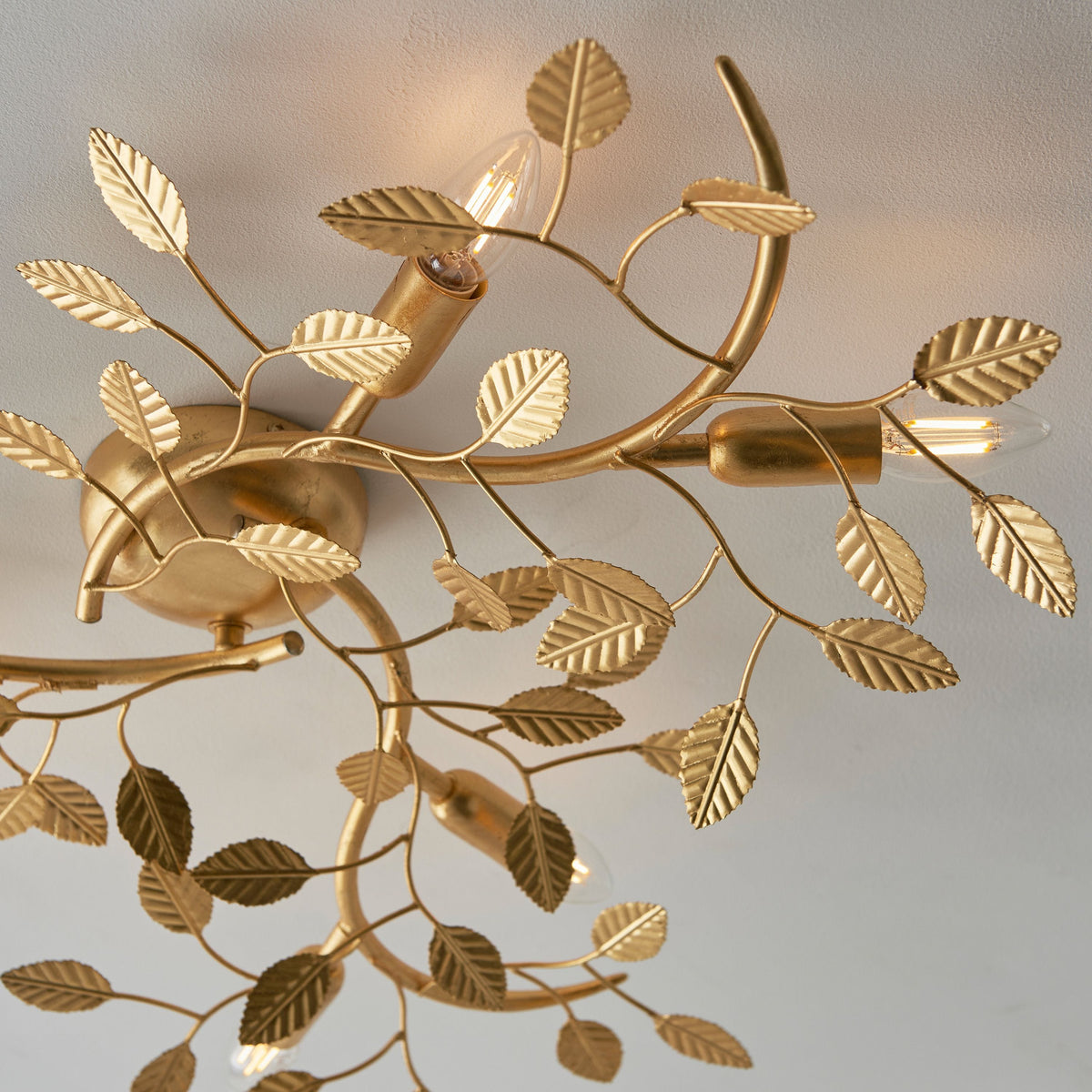 Linetter 6 Ceiling Light Gold Leaf.
