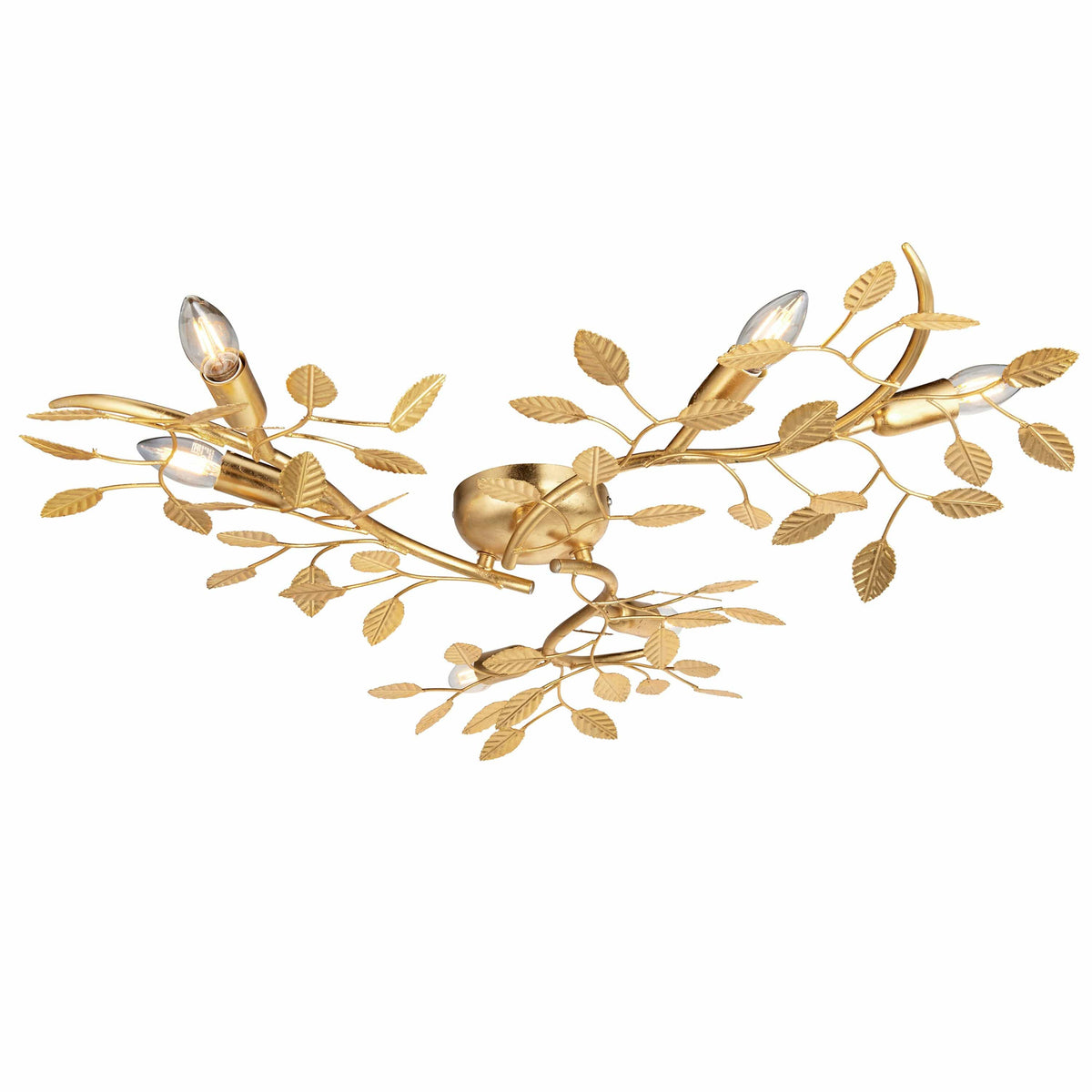 Linetter 6 Ceiling Light Gold Leaf.
