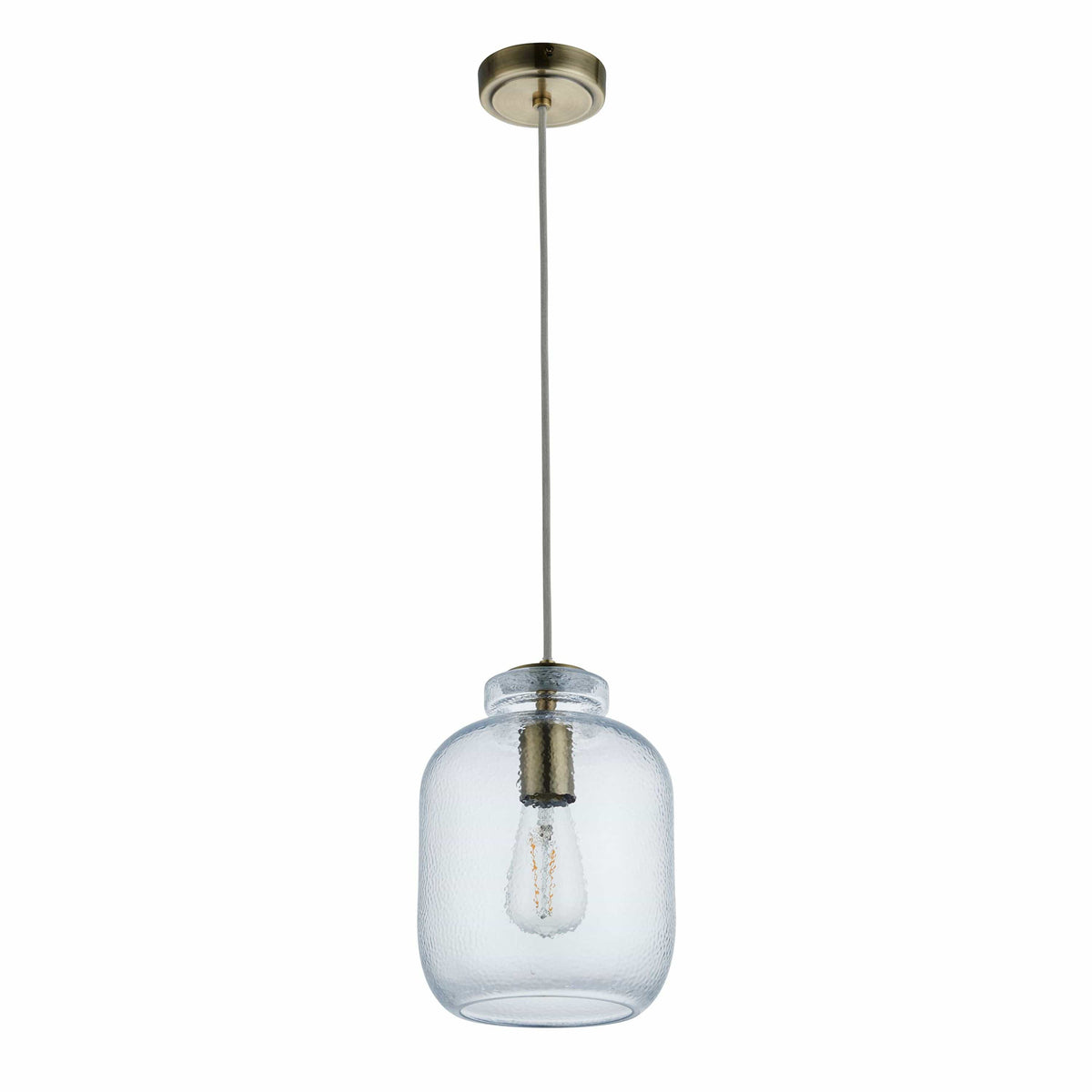 Lyra 1 Pendant Light Antique Brass.