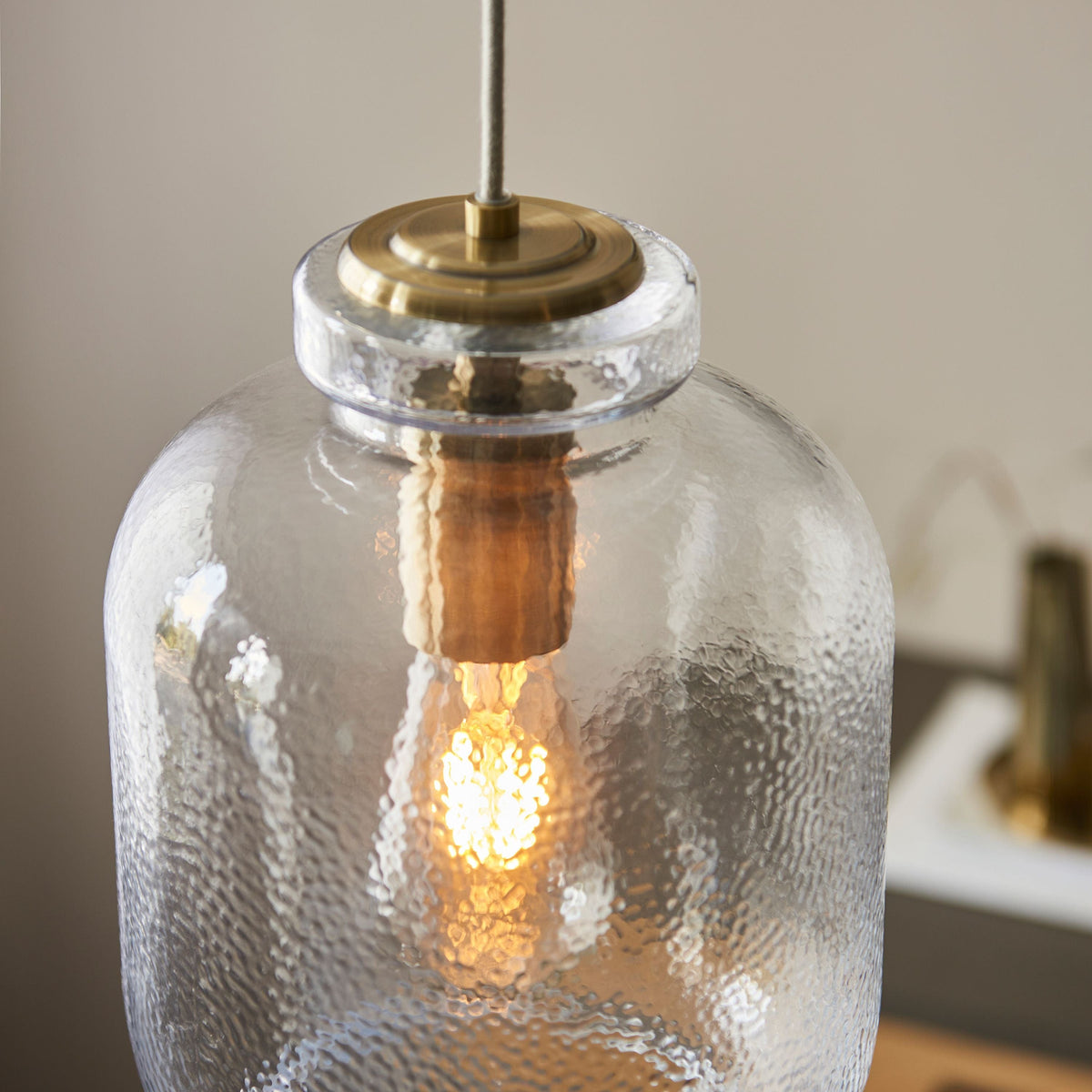 Lyra 1 Pendant Light Antique Brass.