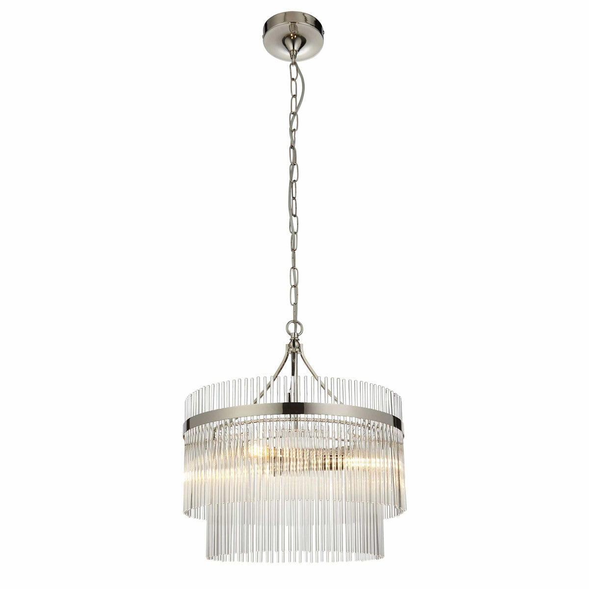 Marietta 3 Pendant Light Bright Nickel.