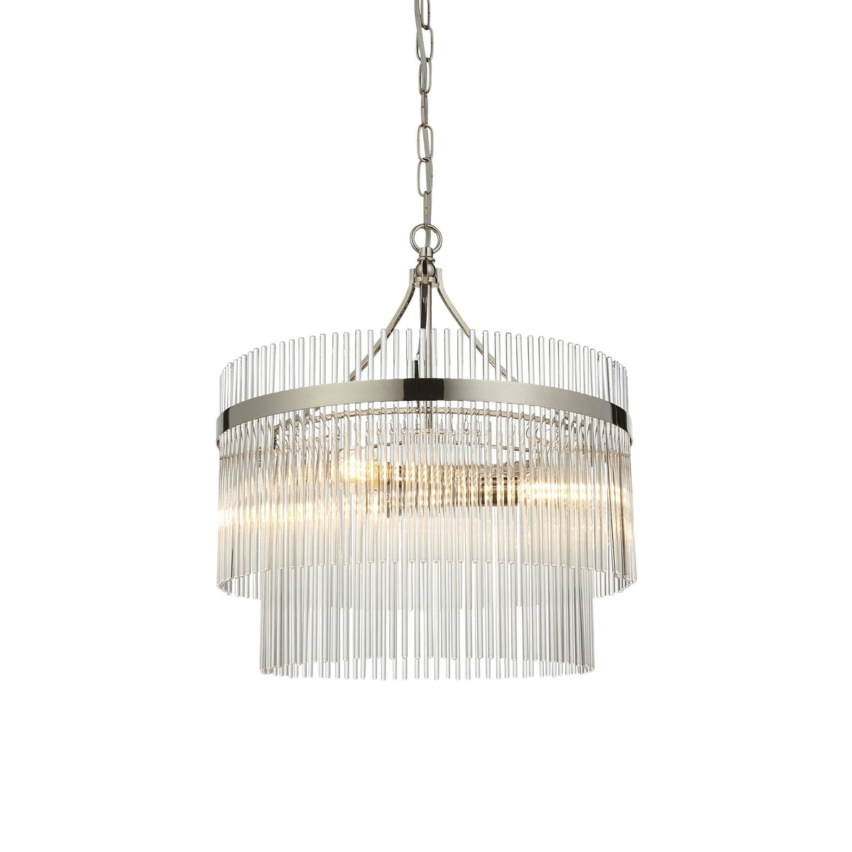 Marietta 3 Pendant Light Bright Nickel.