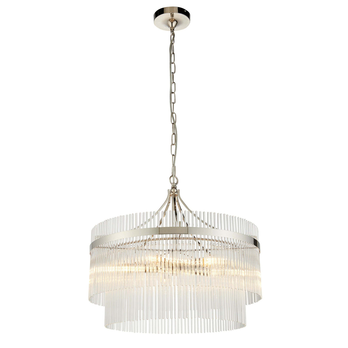 Marietta 5 Pendant Light Bright Nickel.