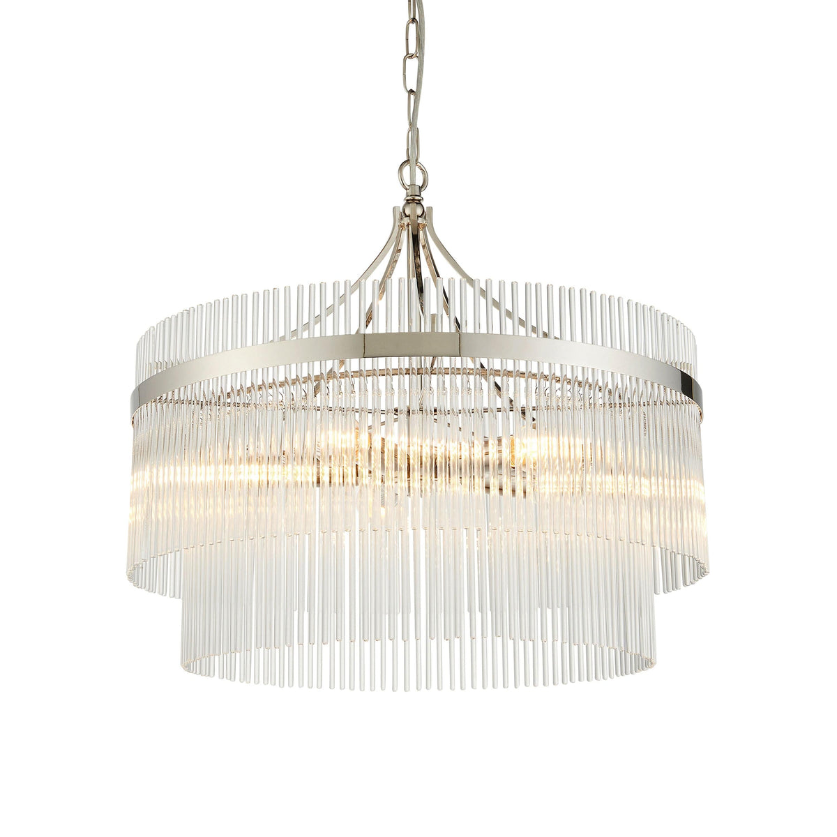 Marietta 5 Pendant Light Bright Nickel.