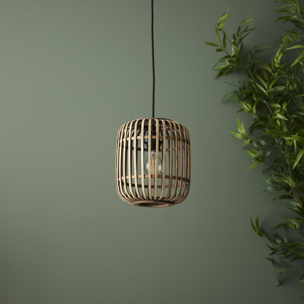 Mathias 1 Pendant Light Natural Bamboo.