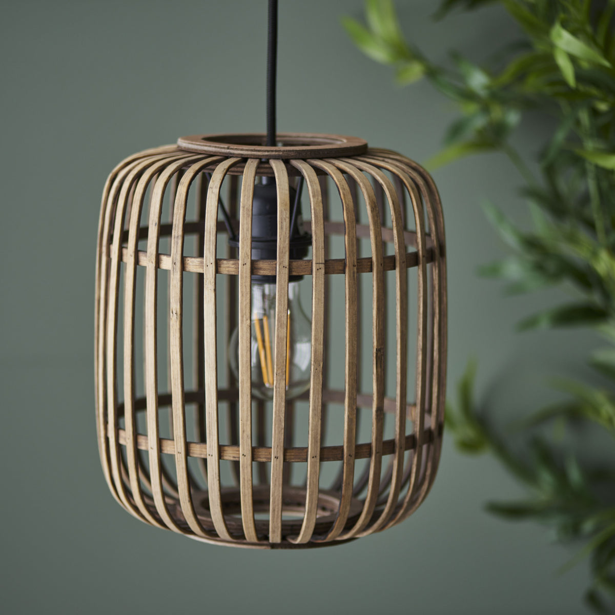 Mathias 1 Pendant Light Natural Bamboo.