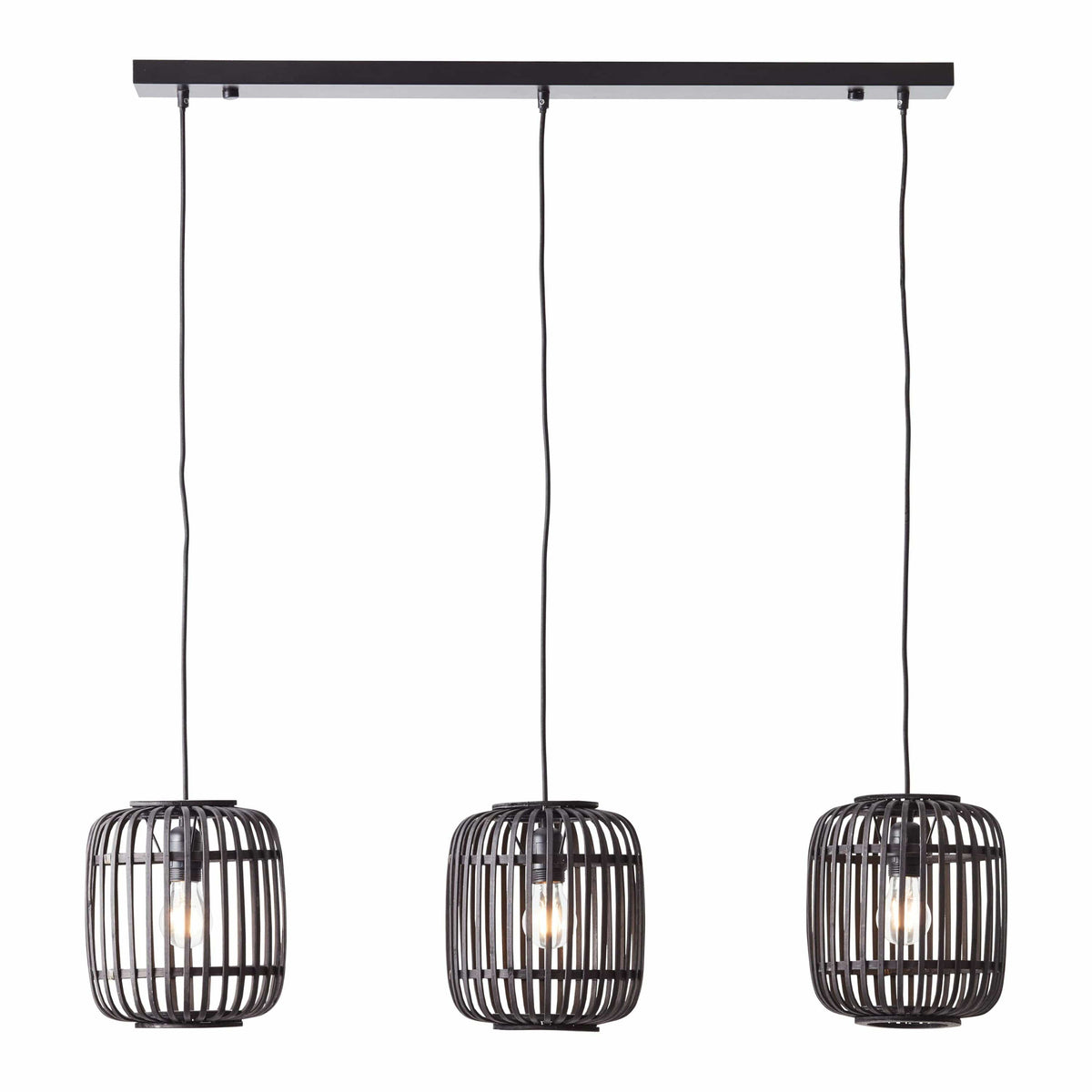 Mathias 3 Pendant Light Dark Bamboo.