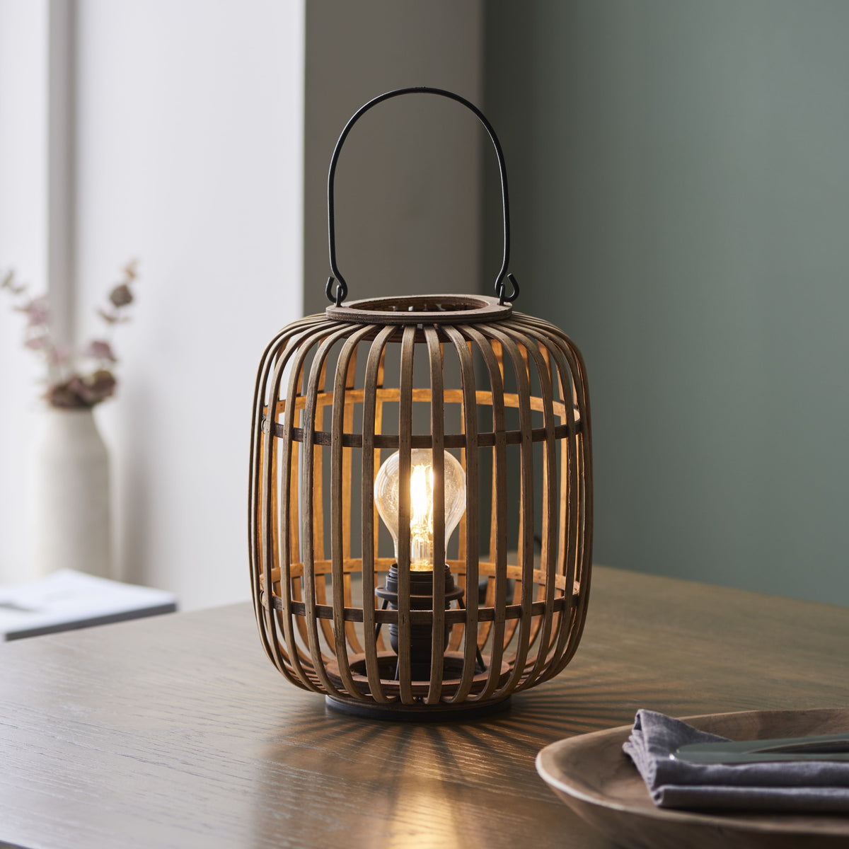 Mathias Table Lamp Natural Bamboo.