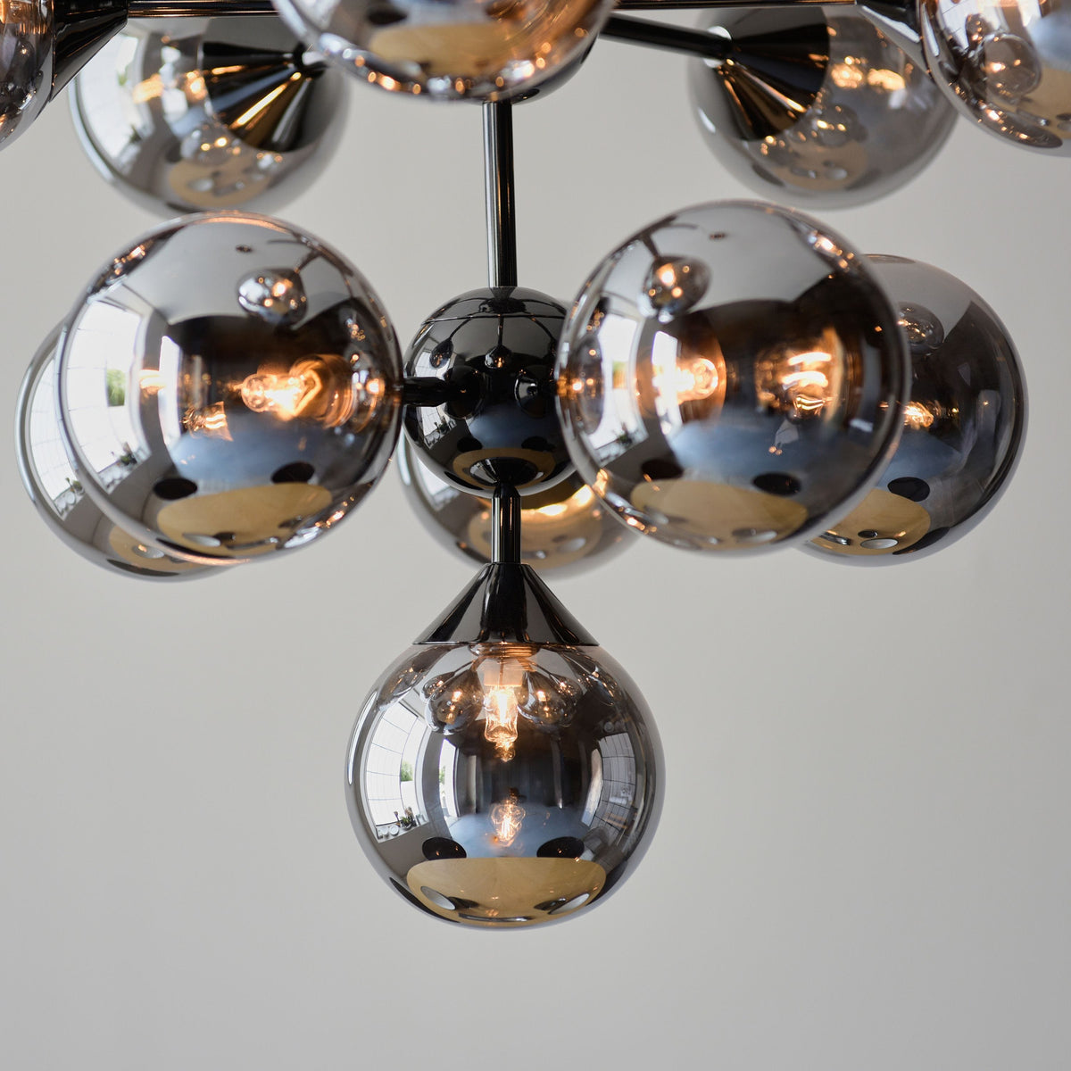 Oscar 11 Pendant Light Black Chrome.