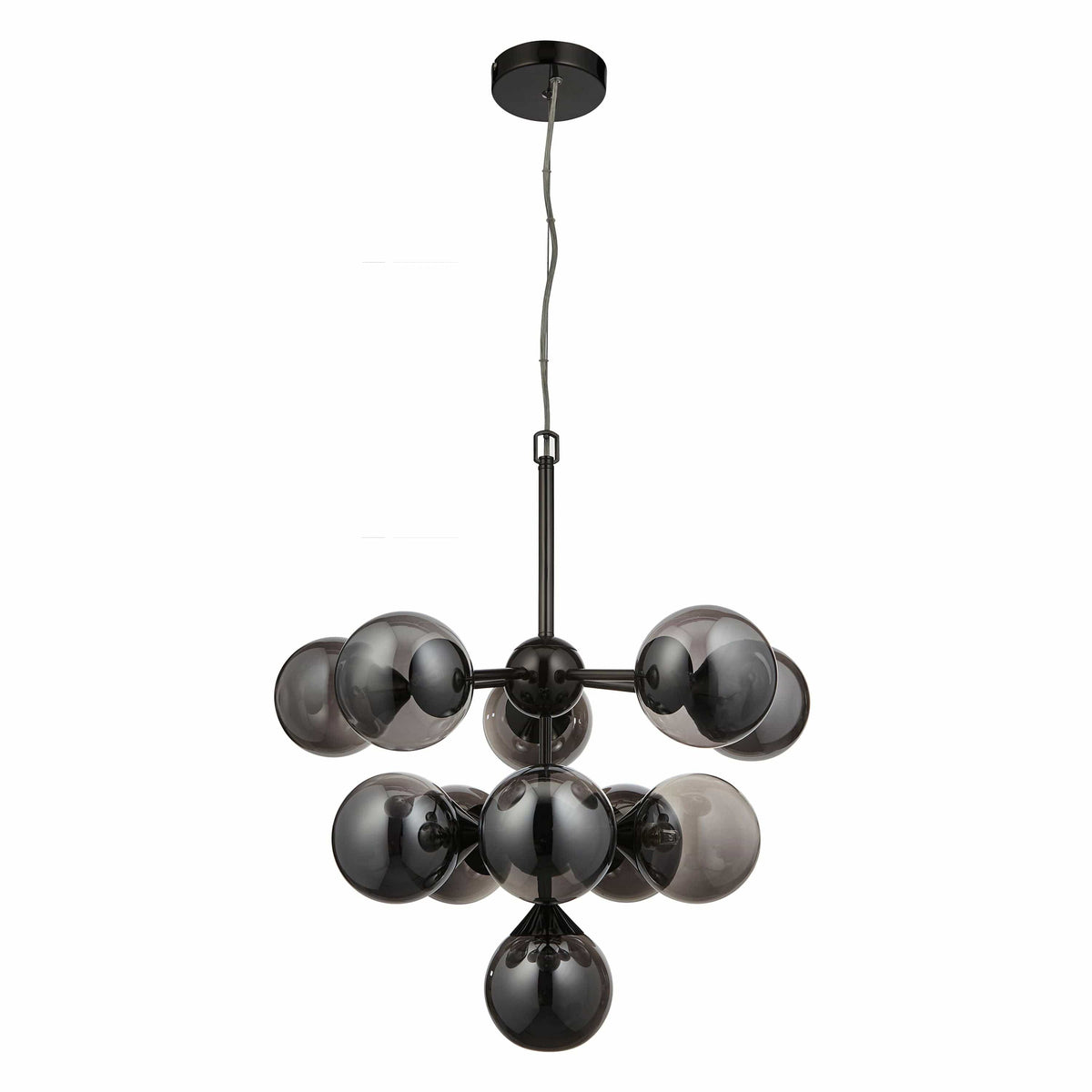 Oscar 11 Pendant Light Black Chrome.