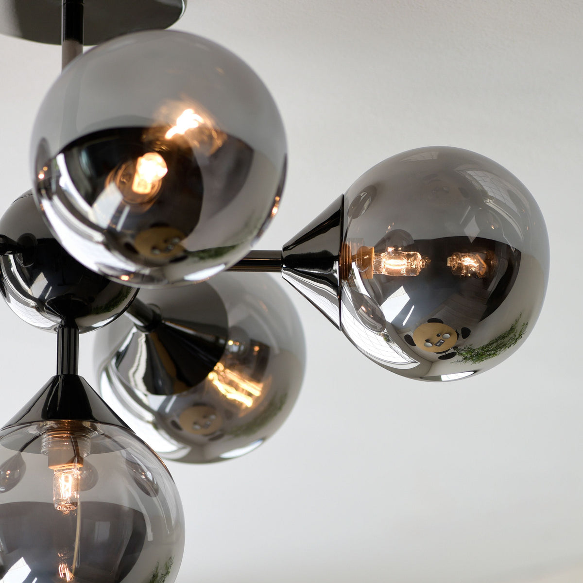 Oscar 6 Ceiling Light Black Chrome.