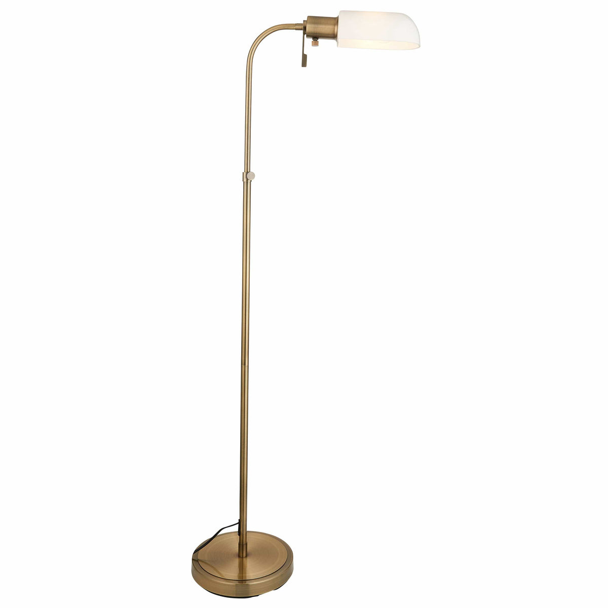 Bodhi Lighting Pharm 1 Floor Antique Brass Opal Glass House of Isabella UK