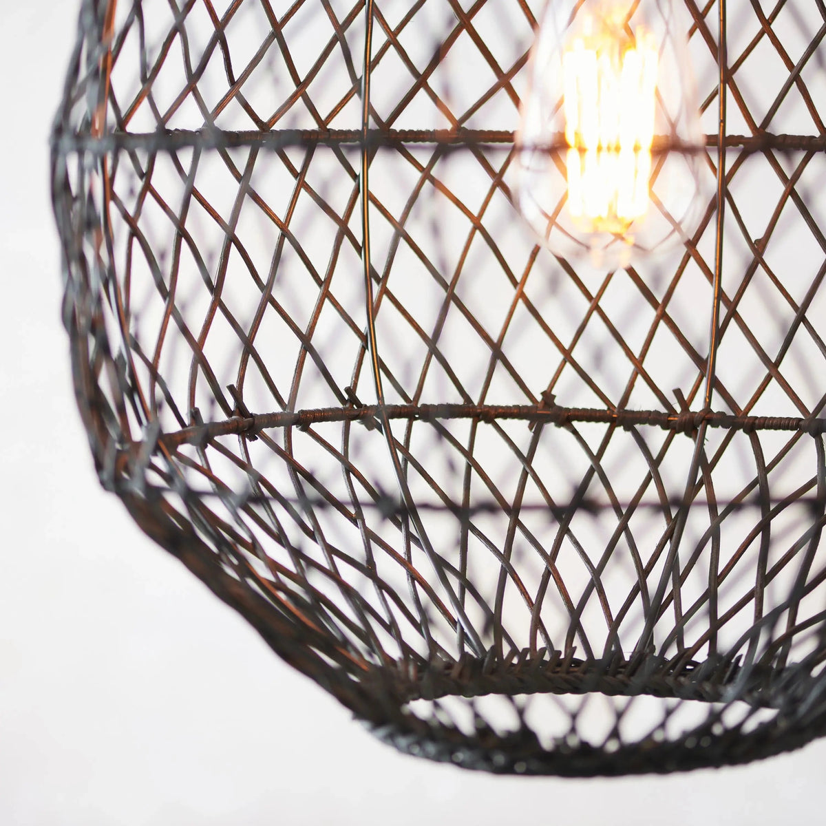 Pimva 1 Pendant Light Black Rattan.