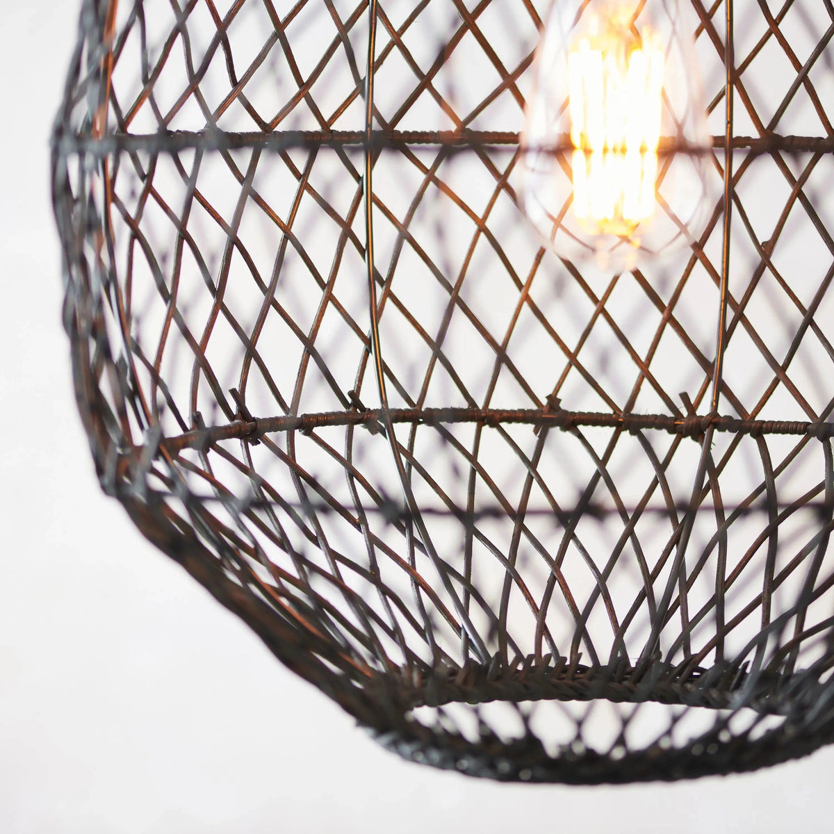 Pimva 1 Pendant Light Black Rattan.