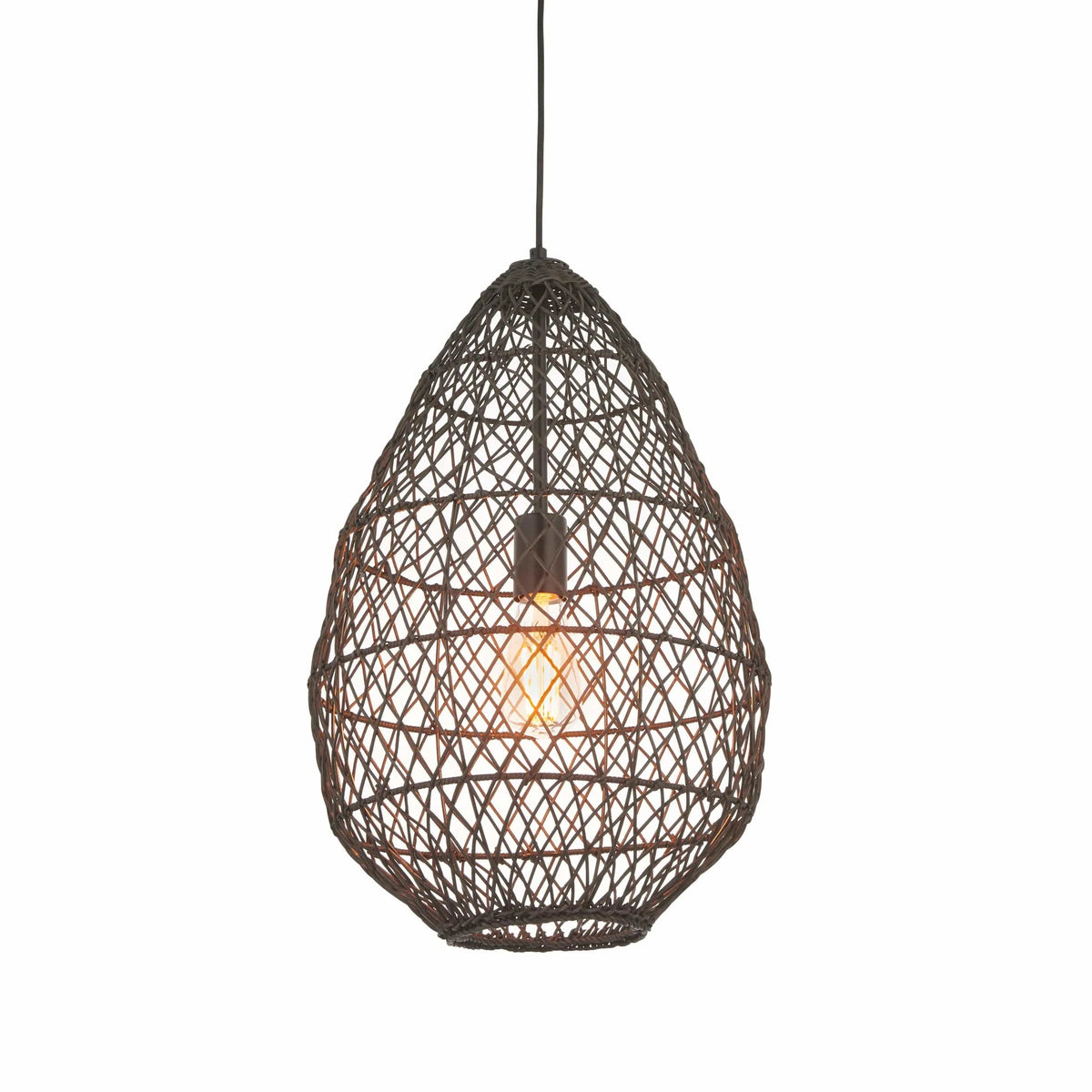 Pimva 1 Pendant Light Black Rattan.