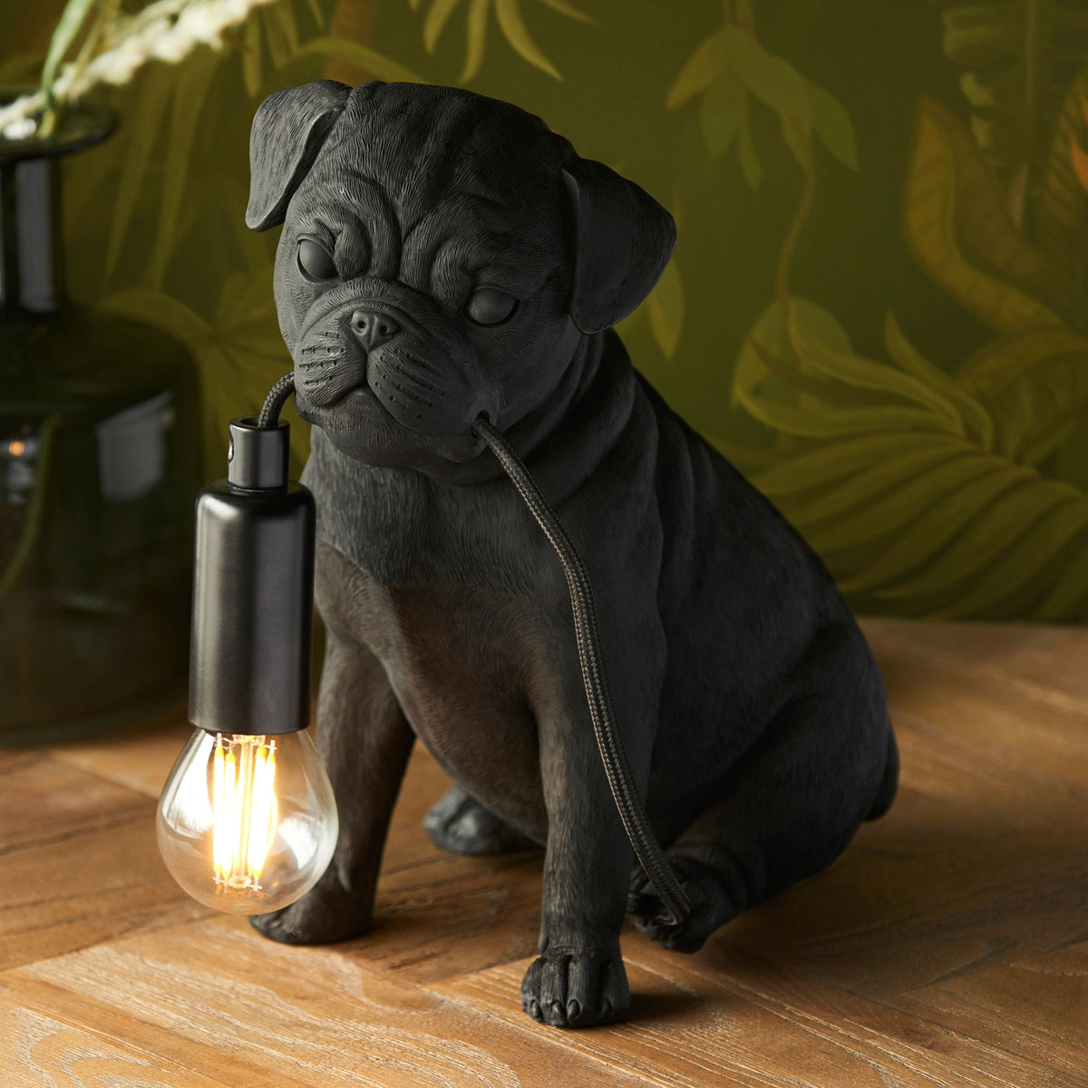 Bodhi Lighting Pug Puppy Table Lamp Black House of Isabella UK