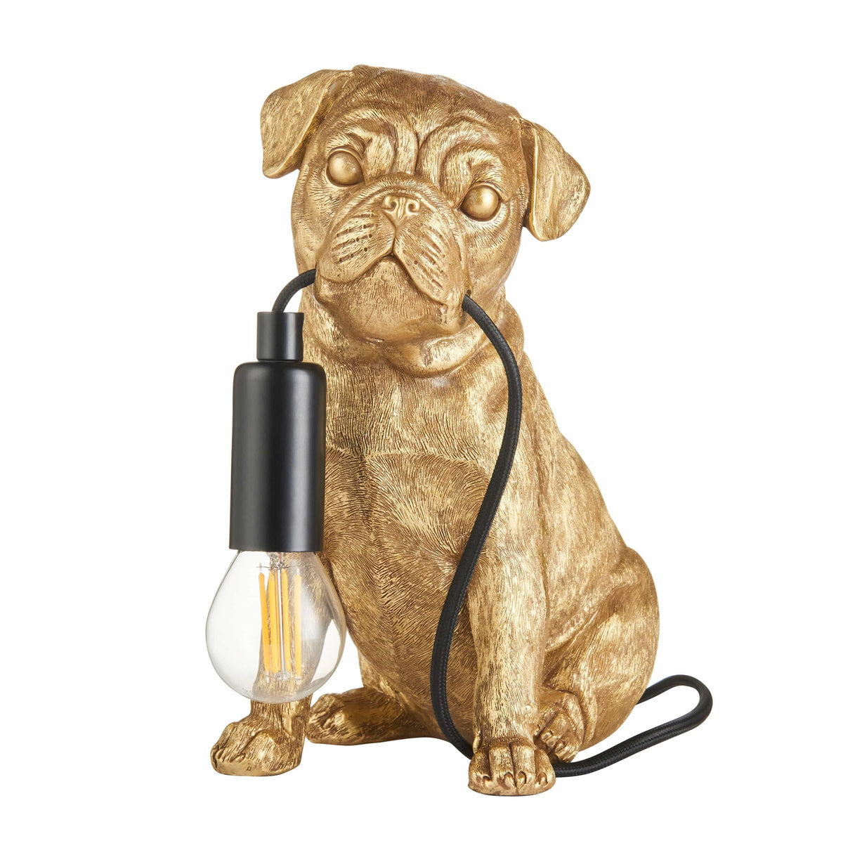 Bodhi Lighting Pug Puppy Table Lamp Vintage Gold House of Isabella UK