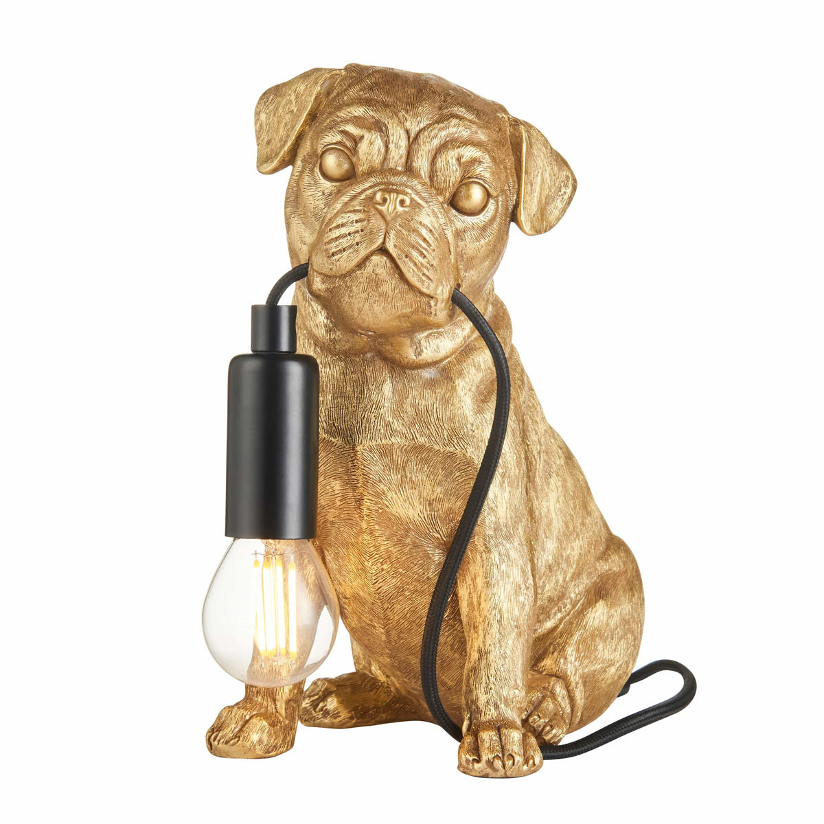 Bodhi Lighting Pug Puppy Table Lamp Vintage Gold House of Isabella UK