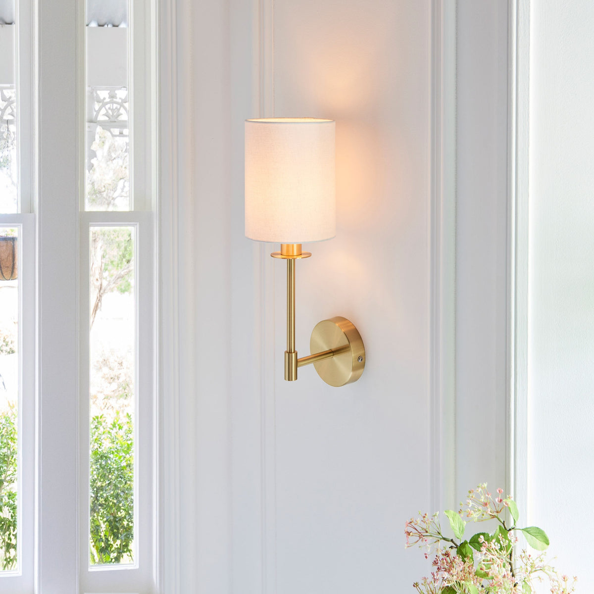 Sancho 1 Wall Light Satin Brass.