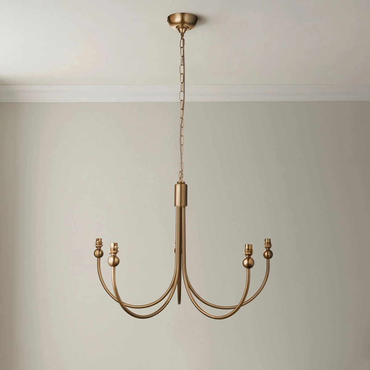 Bodhi Lighting Sandiego 5 Pendant Light Fitting Curved Brass House of Isabella UK