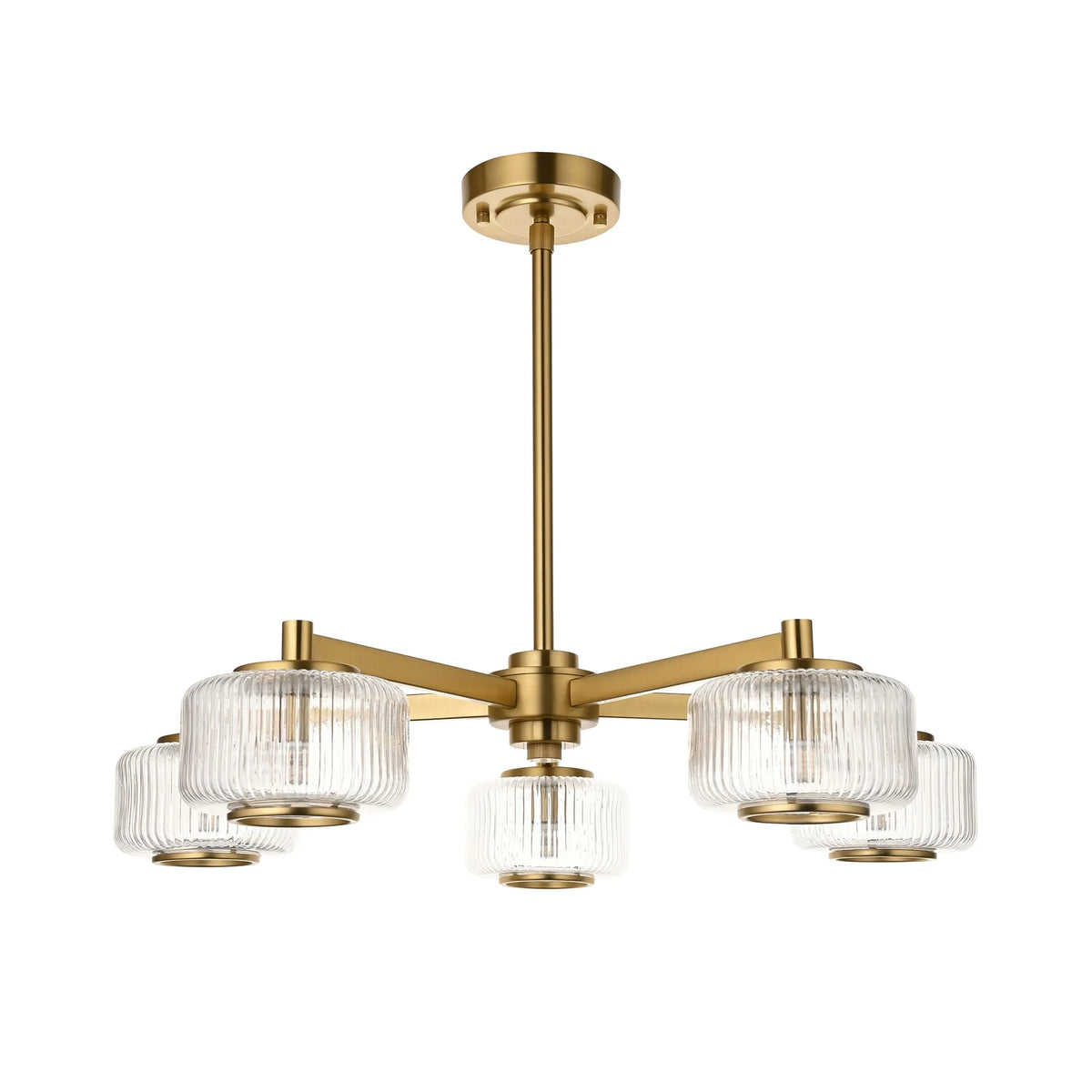 Bodhi Lighting Stamford 5 Pendant Light Brushed Aged Brass House of Isabella UK