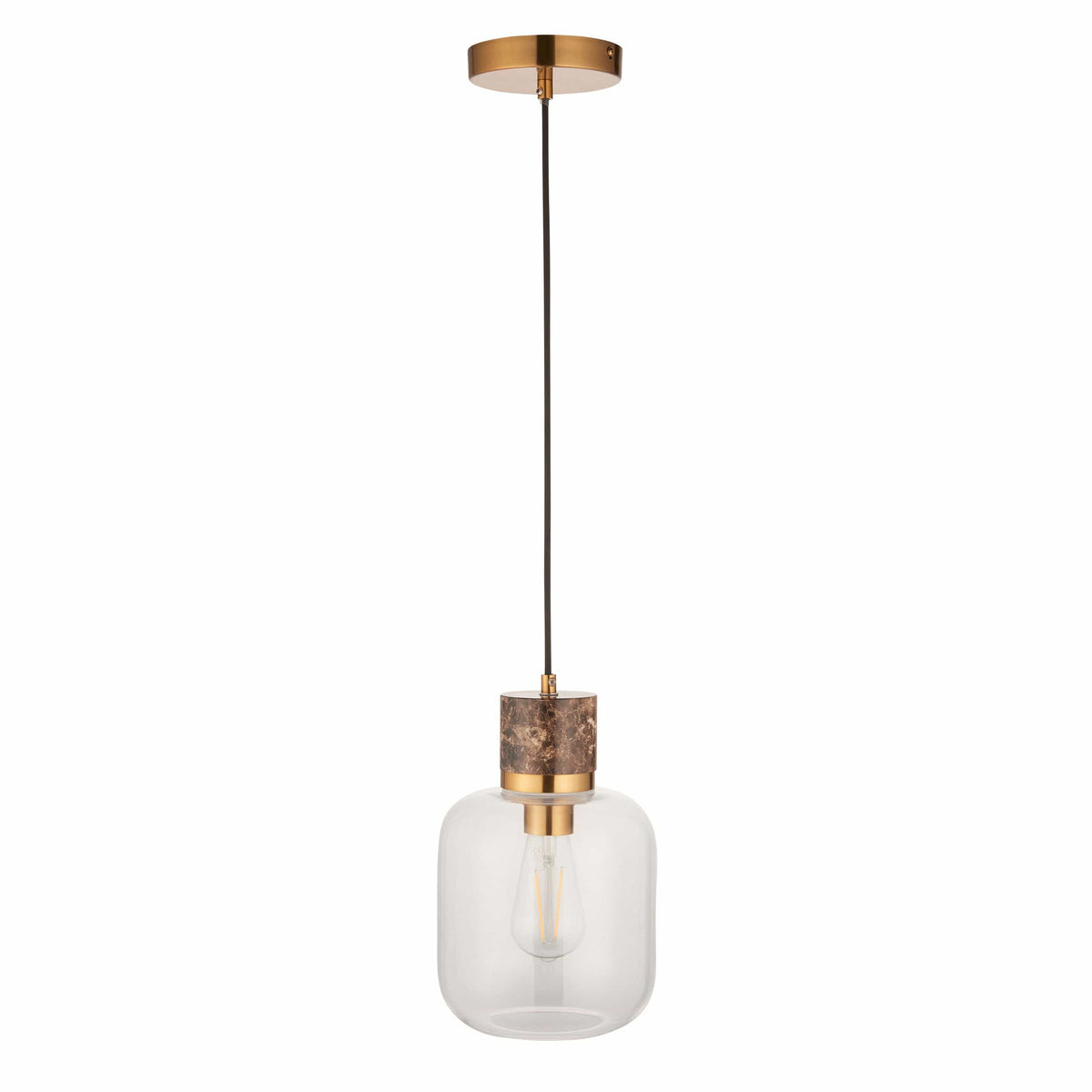 Bodhi Lighting Travi 1 Pendant Light Dark Brown Emperador Marble House of Isabella UK