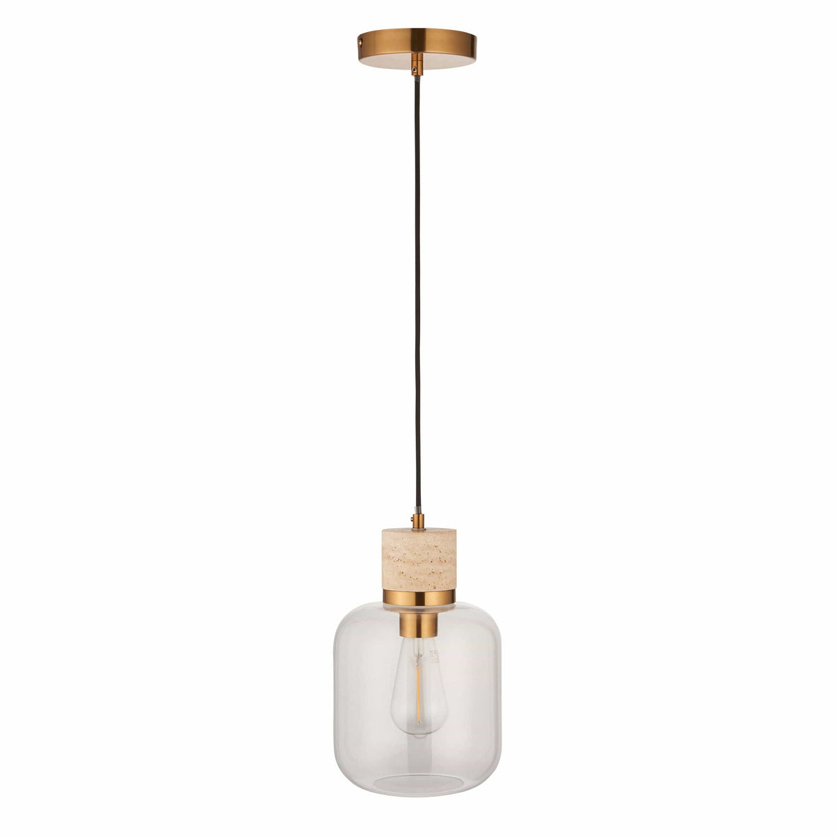 Bodhi Lighting Travi 1 Pendant Light Natural Travertine House of Isabella UK