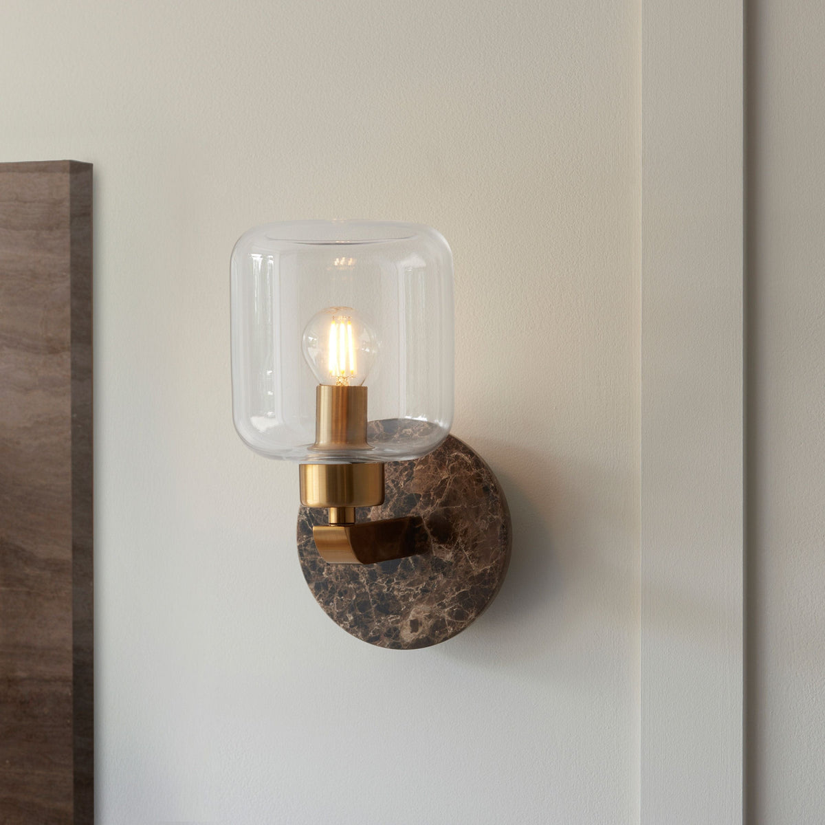 Bodhi Lighting Travi Wall Light Dark Brown Emperador Marble House of Isabella UK