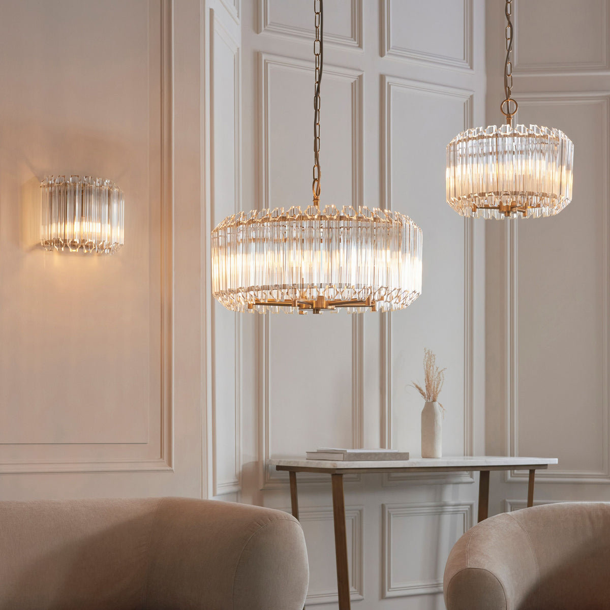Bodhi Lighting Valentina 5 Pendant Light Brushed Aged Brass House of Isabella UK