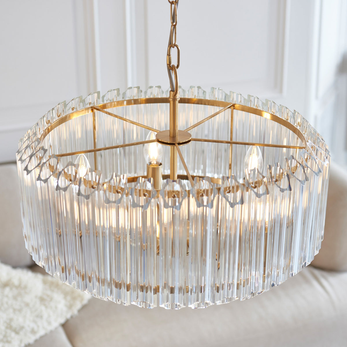 Bodhi Lighting Valentina 5 Pendant Light Brushed Aged Brass House of Isabella UK