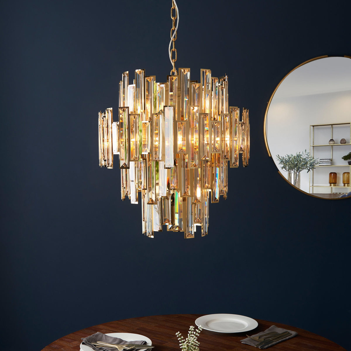 Bodhi Lighting Viv 12 Pendant Light Gold Champagne House of Isabella UK