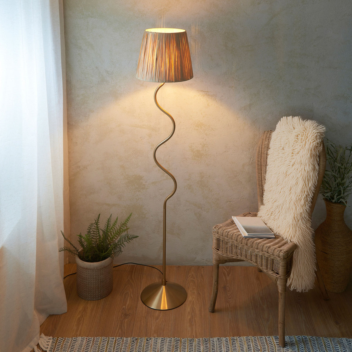 Bodhi Lighting Wrigley 1 Floor Lamp Brushed Aged Brass House of Isabella UK