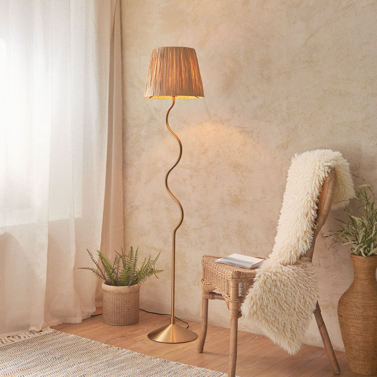 Bodhi Lighting Wrigley 1 Floor Lamp Brushed Aged Brass House of Isabella UK