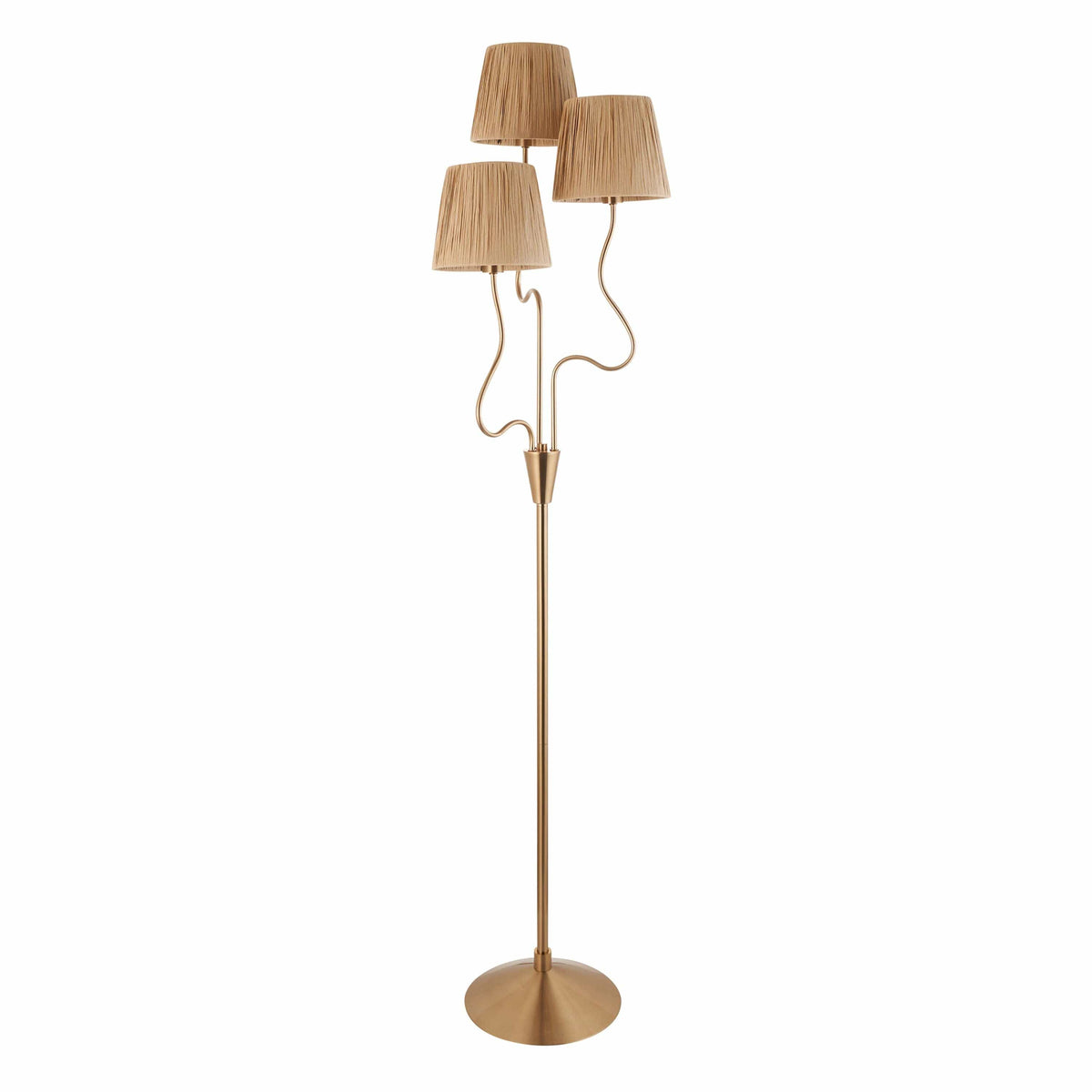 Bodhi Lighting Wrigley 3 Floor Lamp Brushed Aged Brass House of Isabella UK