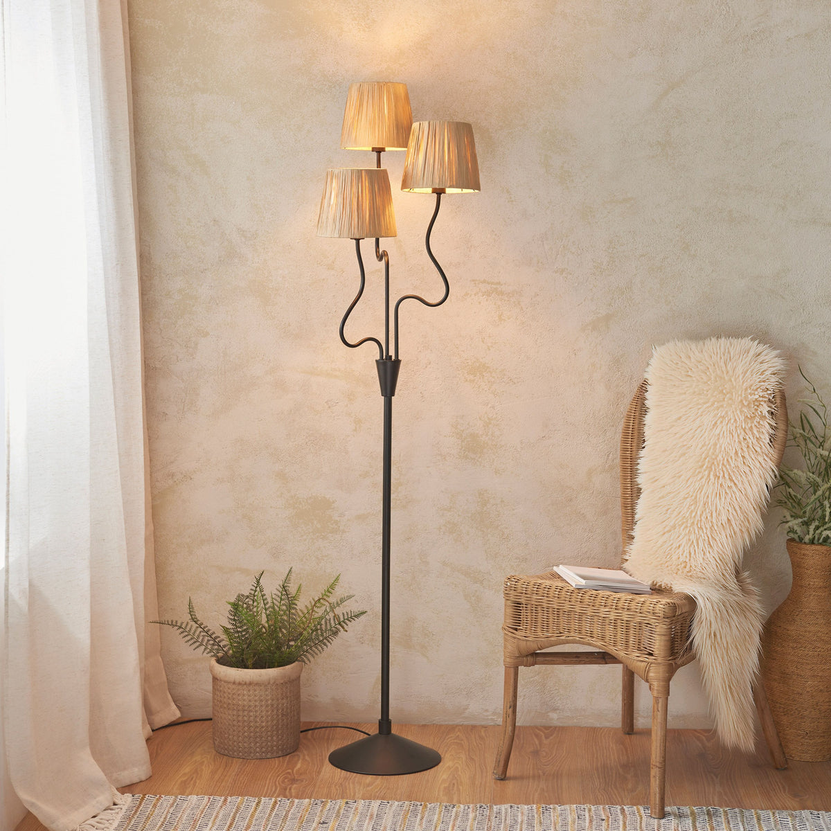 Bodhi Lighting Wrigley 3 Floor Lamp Matt Black House of Isabella UK