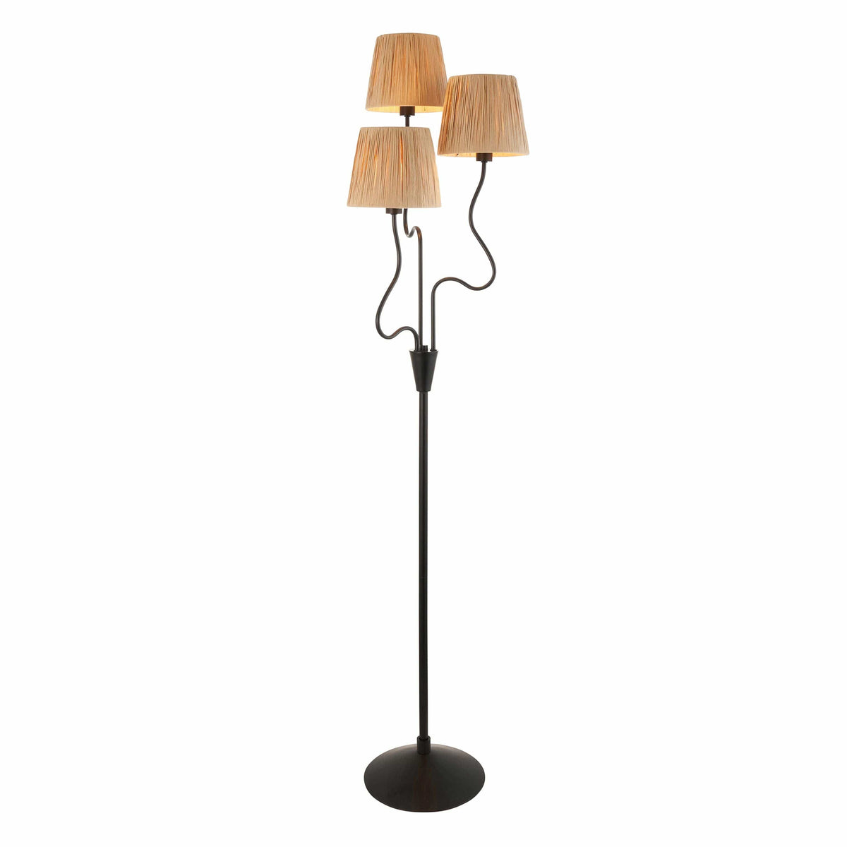 Bodhi Lighting Wrigley 3 Floor Lamp Matt Black House of Isabella UK