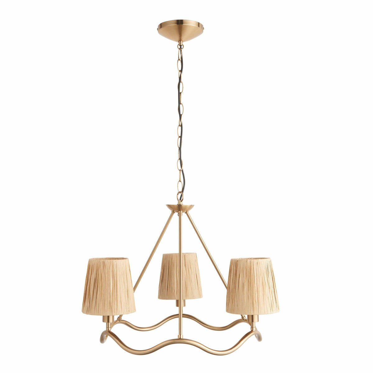 Bodhi Lighting Wrigley 3 Pendant Light Brushed Aged Brass House of Isabella UK