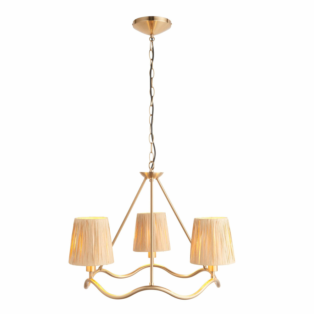 Bodhi Lighting Wrigley 3 Pendant Light Brushed Aged Brass House of Isabella UK