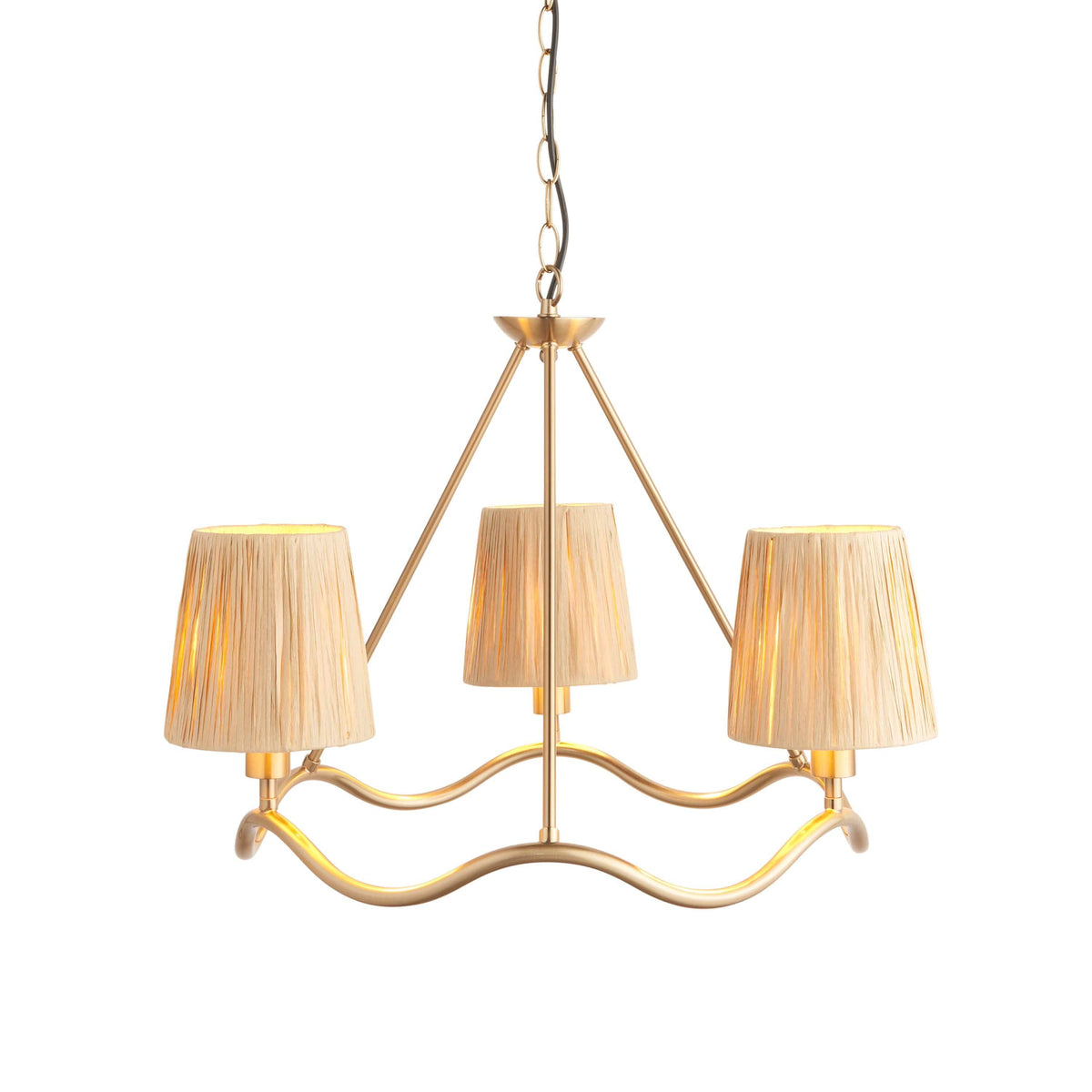 Bodhi Lighting Wrigley 3 Pendant Light Brushed Aged Brass House of Isabella UK