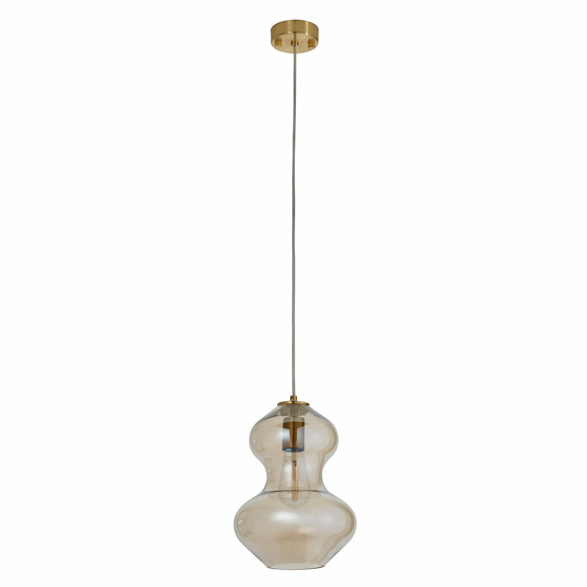 Bodhi Lighting Zelda Oval Pendant Satin Brass Champagne House of Isabella UK