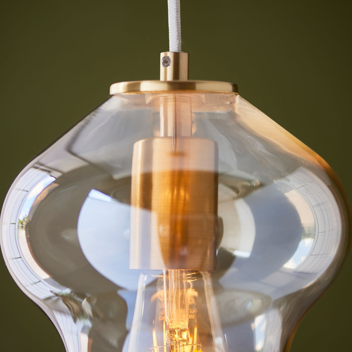 Bodhi Lighting Zelda Oval Pendant Satin Brass Champagne House of Isabella UK