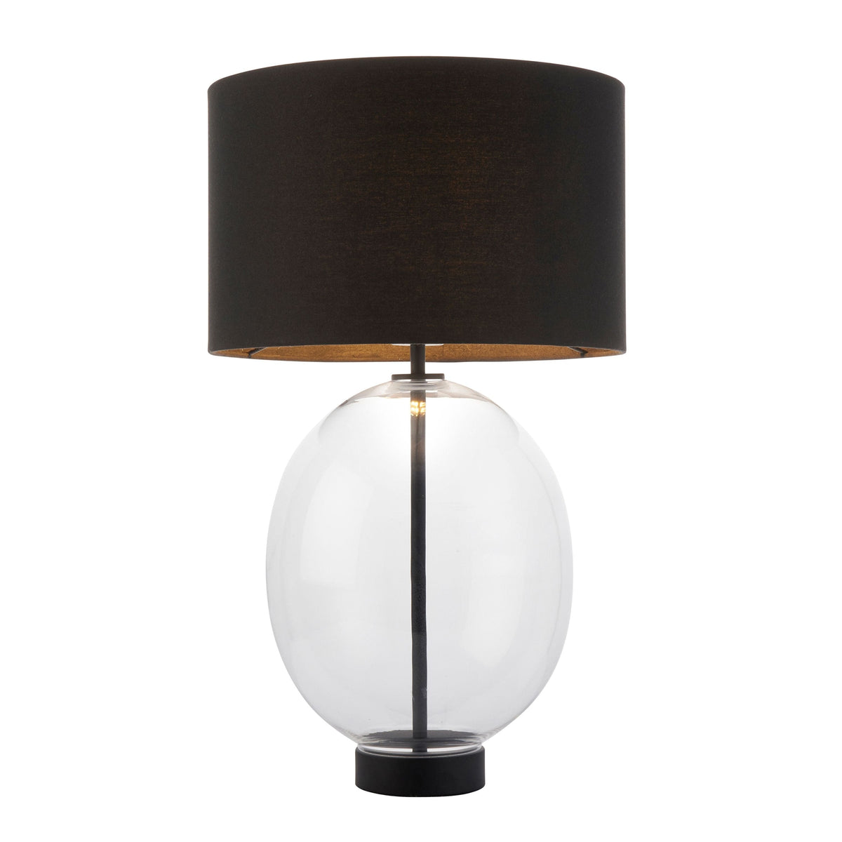 Bodhi Lighting Zelda Oval Table Lamp Clear Glass Black House of Isabella UK