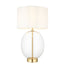 Bodhi Lighting Zelda Oval Table Lamp Satin Brass Vintage White House of Isabella UK